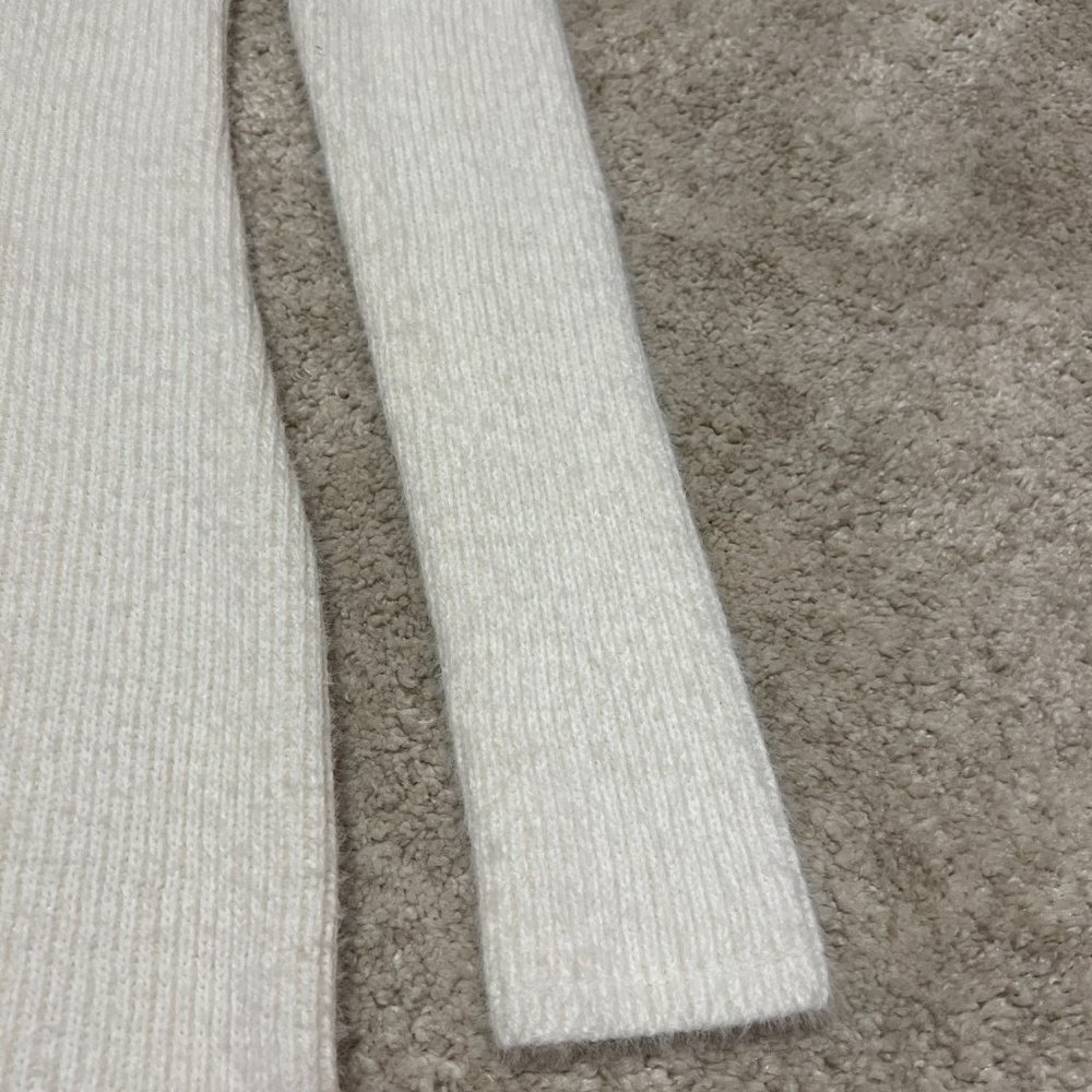 Zara Sweater Dress Size Medium White Knit Long Sleeve Crew Neck Fuzzy Soft - Picture 5 of 12